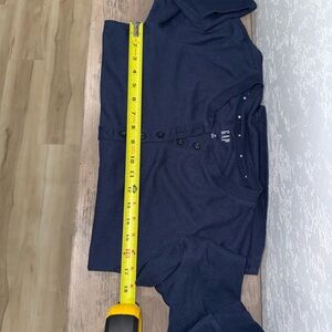 GAP Navy Short Sleeve Button-Front Top